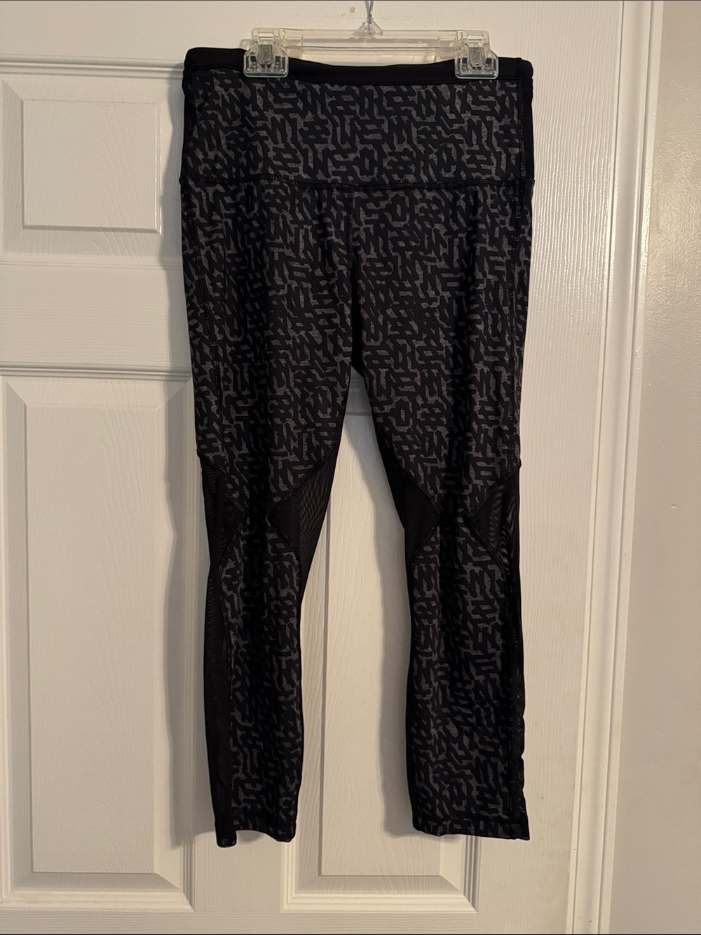 lululemon athletica Black Abstract Mesh-Panel Leggings